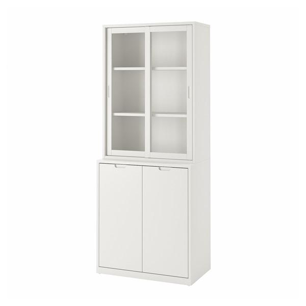 [IKEA/イケア/通販]TONSTAD トンスタード収納コンビネーション ガラス引き戸付き, オフホワイト/クリ……[4](49571772) | 