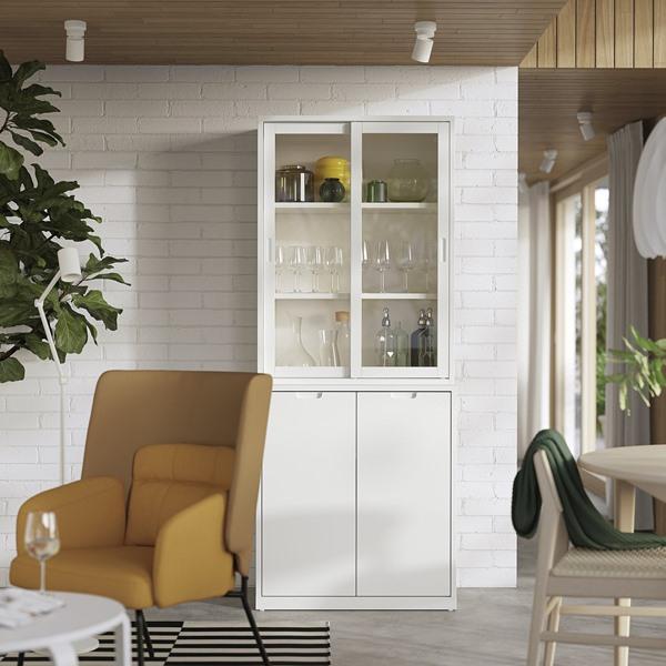 [IKEA/イケア/通販]TONSTAD トンスタード収納コンビネーション ガラス引き戸付き, オフホワイト/クリ……[4](49571772) |  | 01