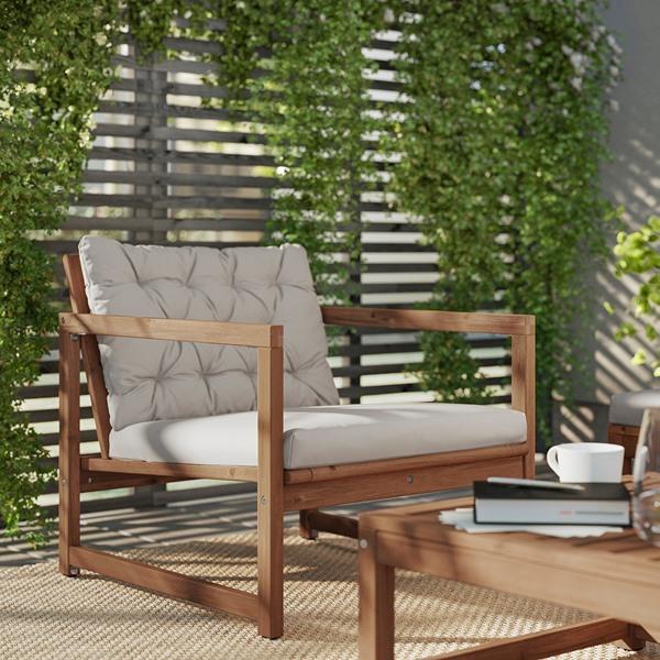 [IKEA/イケア/通販]NAMMARO ネッマローラウンジチェア 屋外用, ライトブラウンステイン/クッダルナ ……[3](49575416) |  | 01