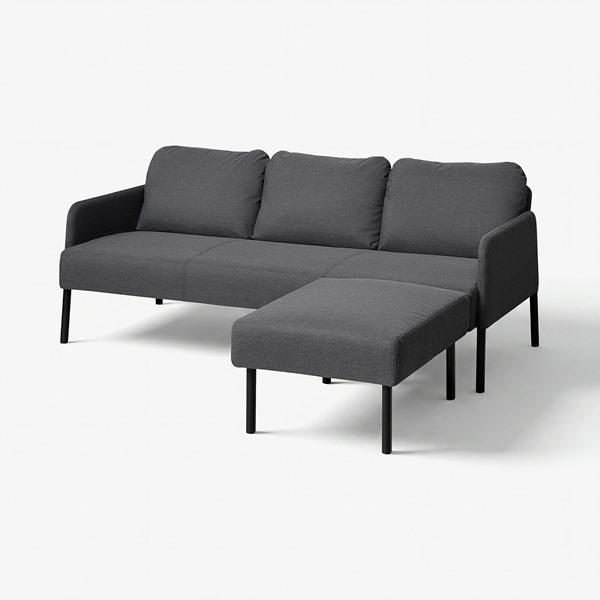 [IKEA/イケア/通販]GLOSTAD グロスタード3人掛けソファ 寝椅子付き, クニーサ ダークグレー[LE](49578599) | 