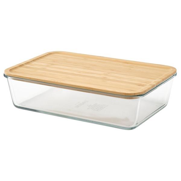 [IKEA/イケア/通販]IKEA 365+保存容器 ふた付き, L 長方形/ガラス 竹,3.1 l[BA](49580535) | 