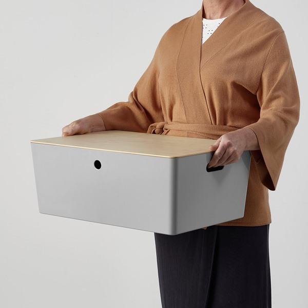 [IKEA/イケア/通販]KUGGIS クッギスふた付きボックス, ライトグレー/竹,37x54x21 cm[DC](49596819) |  | 03