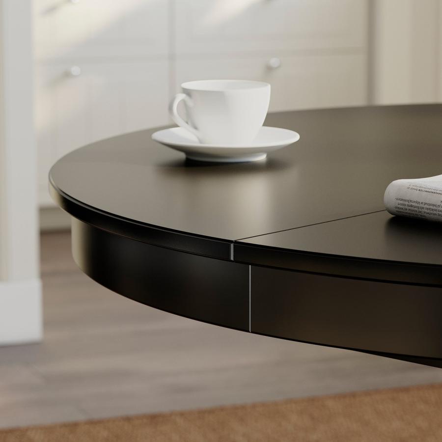 [IKEA/イケア/通販]ROSENTORP ローセントルプ / NASINGE ネースィンゲ テーブル＆チェア4脚, ブラック/キランダライトベージュ ダークブラウンステイン仕上げ, 1 |  | 03