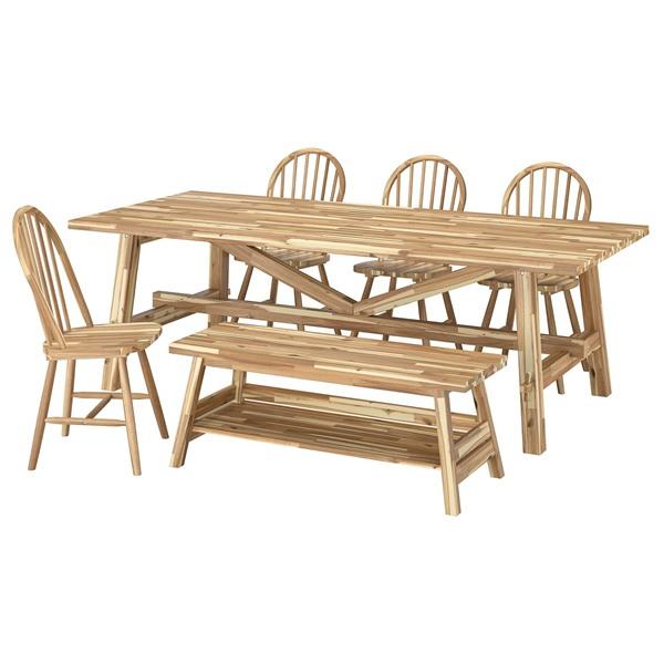 [IKEA/イケア/通販]SKOGSTA スコグスタ / SKOGSTA スコグスタテーブル＋チェア4＋ベンチ, アカシア材/ア……[8](49612640) | 