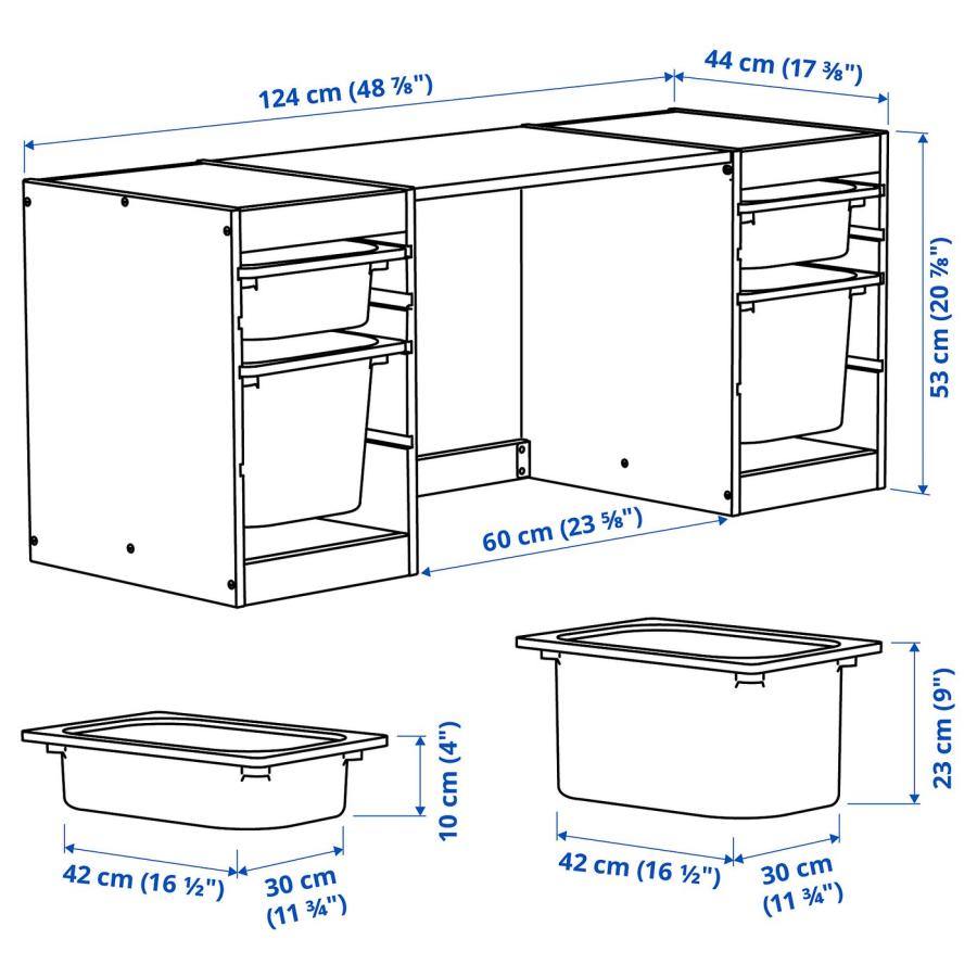 [IKEA/イケア/通販]TROFAST トロファスト デスク 収納ボックス付き, ライトホワイトステインパイン/ライトオレンジ ライラック, 124x44x53 cm[7](49613871) |  | 04