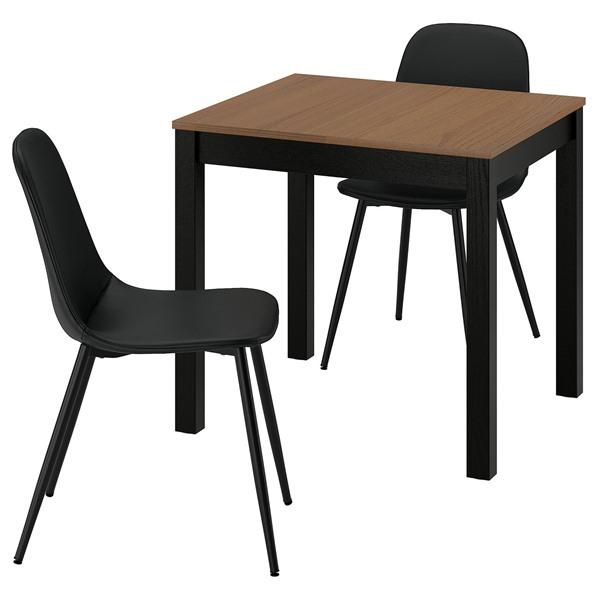 [IKEA/イケア/通販]ALHULT オールフルト / NORDMANSSKAR ノルドマンスシェールテーブル＆チェア2脚, ブラ……[5](49618449) | 