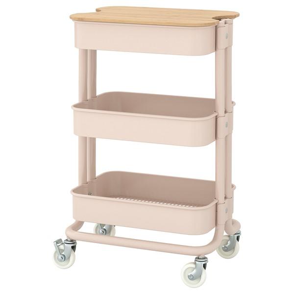 [IKEA/イケア/通販]RASKOG ロースコグ / NORRAVA ノルオーヴァワゴン ふた付き, ピンク,28x38x62 cm[CB](49622154) | 