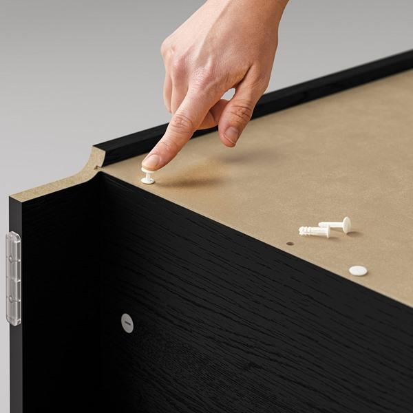 [IKEA/イケア/通販]BILLY ビリー / OXBERG オクスベリ 本棚 扉付き, ブラック オーク調/クリアガラス, 80x30x202 cm[3](49623766) |  | 03
