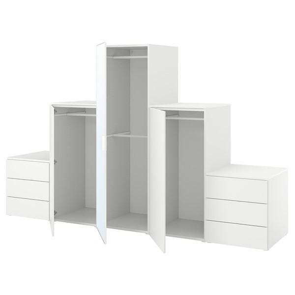[IKEA/イケア/通販]PLATSA プラッツァワードローブ 扉3枚+引き出し6段付き, ホワイト STRAUMEN/ストラウメン ミラーガラス/FONNES/フォッネス ホワイト,300x57x1 | 