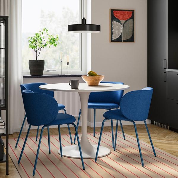 [IKEA/イケア/通販]DOCKSTA ドクスタ / KRYLBO クリルボー テーブル＆チェア4脚, ホワイト/ブルー, 103 cm[6](49625671) |  | 04