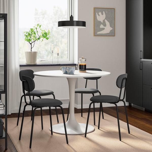 [IKEA/イケア/通販]DOCKSTA ドクスタ / SANDSBERG サンドスベリ テーブル＆チェア4脚, ホワイト/レマルン チャコール, 103 cm[6](49625685) |  | 04