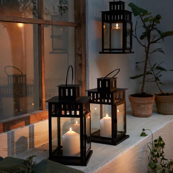 [IKEA/イケア/通販]BORRBY ボッルビーブロックキャンドル用ランタン, 室内/屋外用 ブラック,28 cm[B](50156112) |  | 01