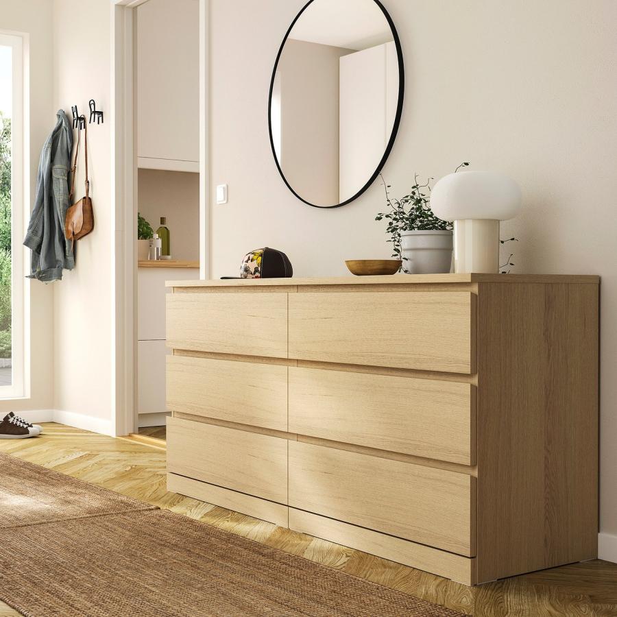 IKEA MALM マルム　引き出し チェスト 引き出し×6 MALM マルム チェスト（引き出し×6）, ホワイト, 160x78 cm - IKEA