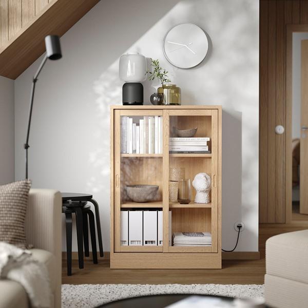 [IKEA/イケア/通販]TONSTAD トンスタードキャビネット ガラス引き戸付き, オーク材突き板,82x37x120 cm[GF](50489286) |  | 01