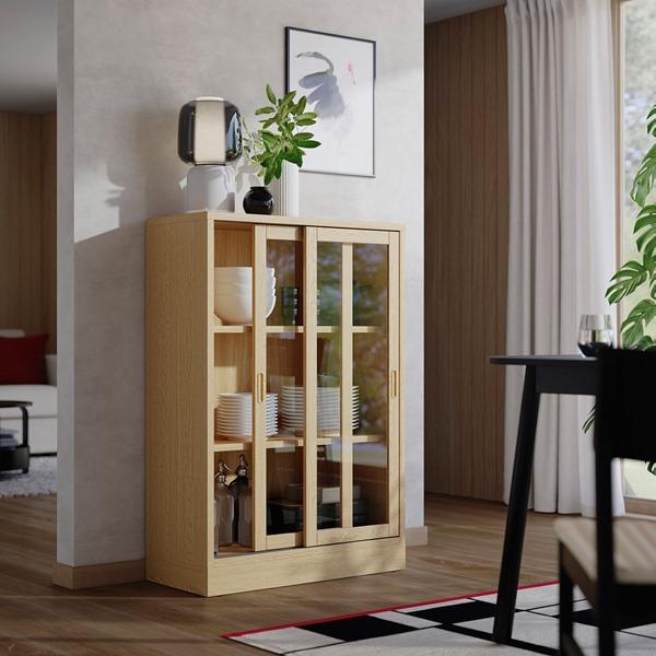[IKEA/イケア/通販]TONSTAD トンスタードキャビネット ガラス引き戸付き, オーク材突き板,82x37x120 cm[GF](50489286) |  | 02