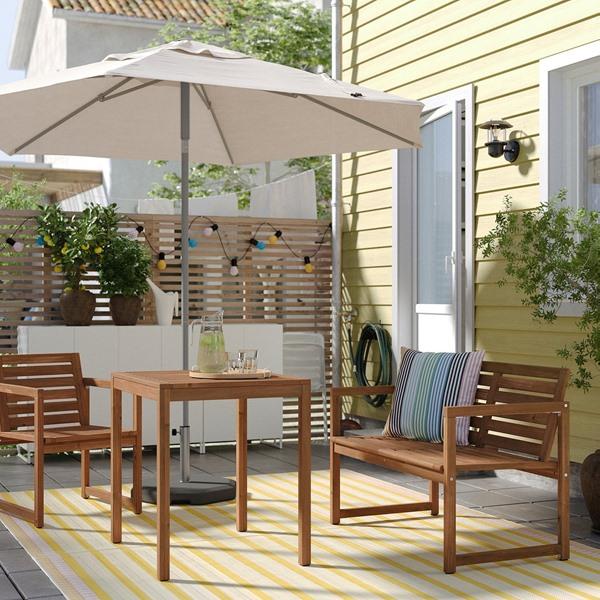 [IKEA/イケア/通販]NAMMARO ネッマローベンチ 背もたれ付き 屋外用, ライトブラウンステイン[I](50510339) |  | 01