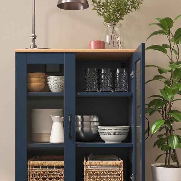 [IKEA/イケア/通販]SKRUVBY スクルーヴビーキャビネット ガラス扉, ブラックブルー,70x90 cm[E](50520362) |  | 03