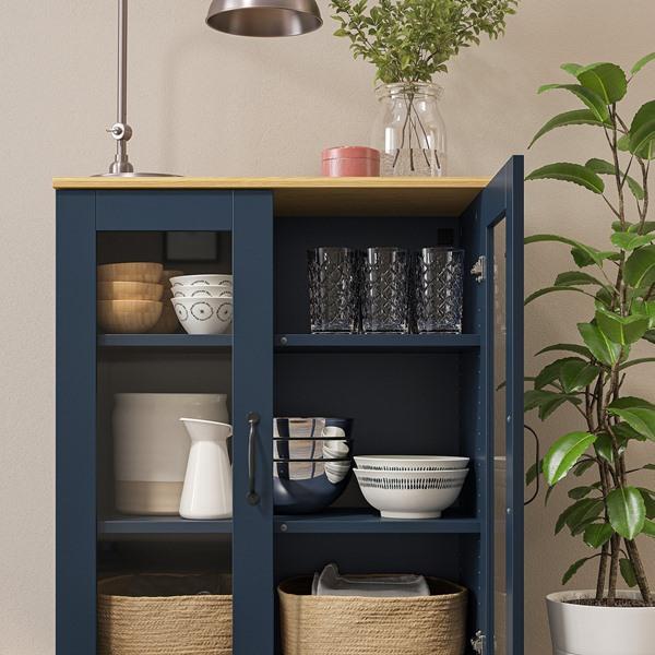 [IKEA/イケア/通販]SKRUVBY スクルーヴビーキャビネット ガラス扉, ブラックブルー,70x90 cm[E](50520362) |  | 08