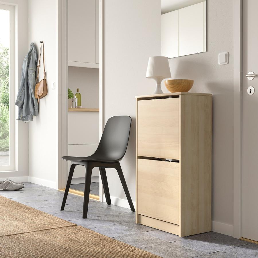 [IKEA/イケア/通販]BISSA ビッサ シューズボックス2段, オーク調, 49x28x93 cm[E](50530219)の画像