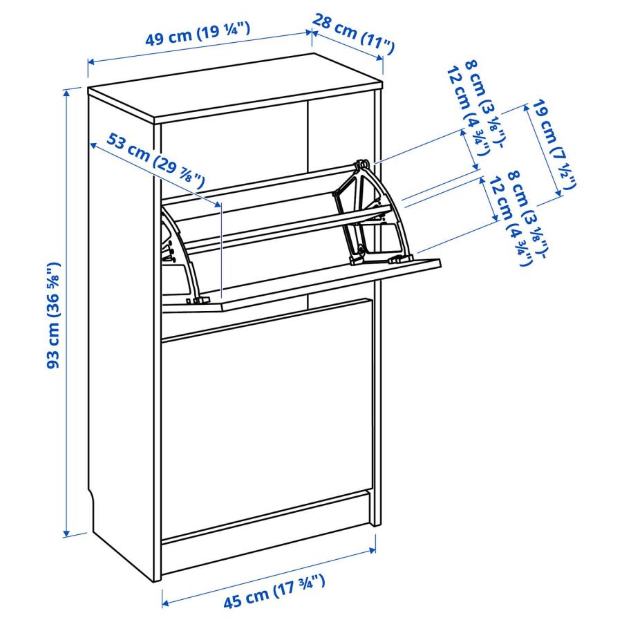 [IKEA/イケア/通販]BISSA ビッサ シューズボックス2段, オーク調, 49x28x93 cm[E](50530219)の画像