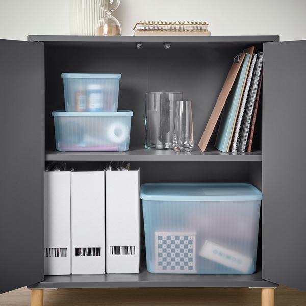[IKEA/イケア/通販]RYKTA リークタ収納ボックス ふた付き, 透明 グレーブルー,12x18x12 cm/1.5 l[A](50533208) |  | 01