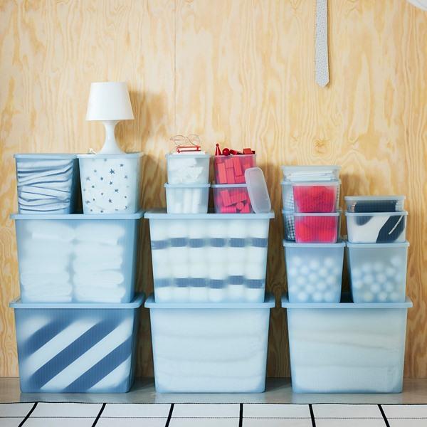 [IKEA/イケア/通販]RYKTA リークタ収納ボックス ふた付き, 透明 グレーブルー,12x18x12 cm/1.5 l[A](50533208) |  | 07