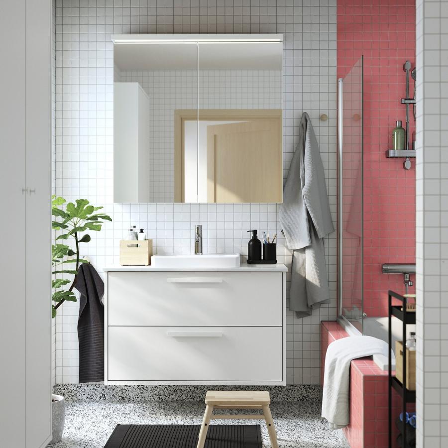 [IKEA/イケア/通販]LETTAN レッタン ミラーキャビネット 扉付き, ミラー調/ミラーガラス, 100x15x95 cm[AF](50535504) |  | 01