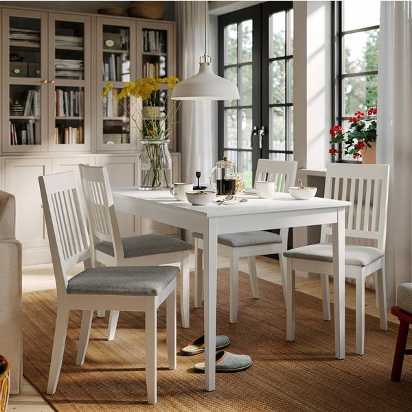 IKEA ダイニングテーブル ホワイト×木目調 IKEA/イケア/通販]NASINGE ネースィンゲテーブル, ホワイト,130x80 cm