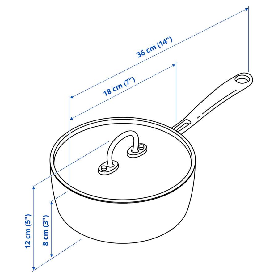 [IKEA/イケア/通販]FINMAT フィンマート 片手鍋 ふた付き, 銅/ステンレススチール, 1.5 l[B](00517569)の画像