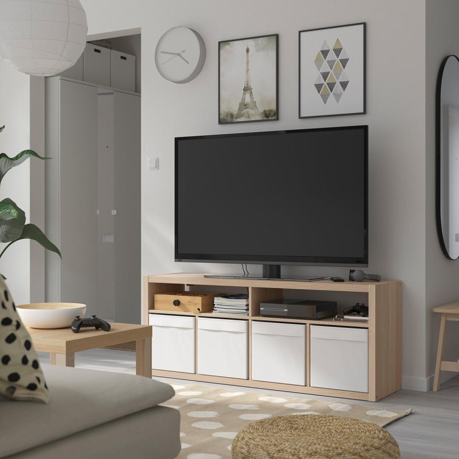 [IKEA/イケア/通販]KALLAX カラックス テレビ台, ホワイトステインオーク調, 147x60 cm[I](00562095) |  | 01