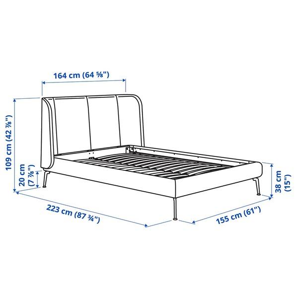 [IKEA/イケア/通販]TUFJORD トゥフョールドファブリックベッドフレーム, タルミーラ ホワイト/ブラッ……[3](573249) |  | 08