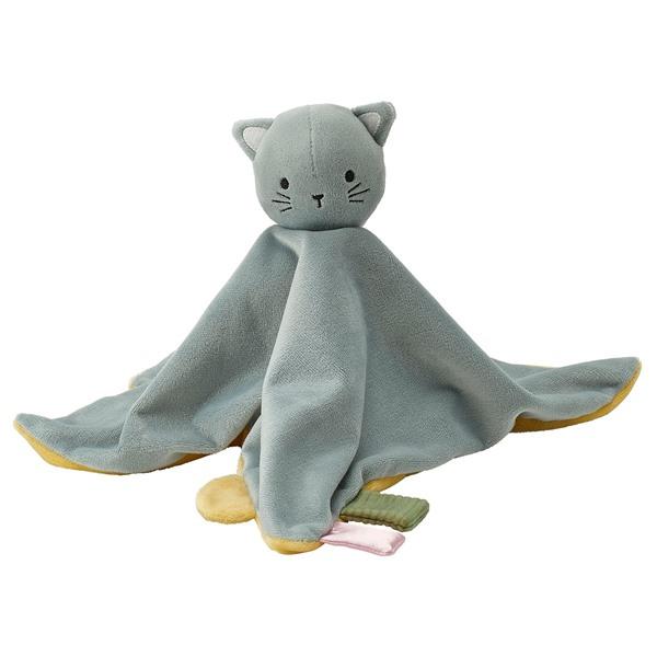 [IKEA/イケア/通販]GULDVAVARE グルドヴァヴェレブランケット ソフトトイ付き, ブルー イエロー/ネコ[A](573659) | 