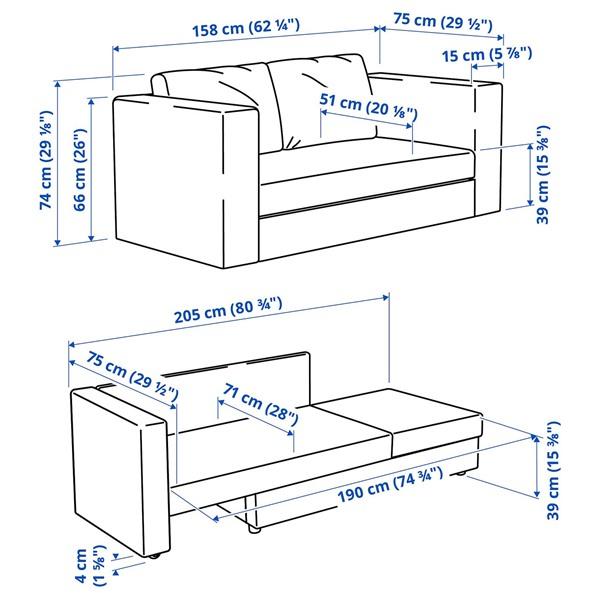 [IKEA/イケア/通販]SKONABACK ショーナベック2人掛けソファベッド, クニーサ ダークグレー[KH](582545) |  | 06