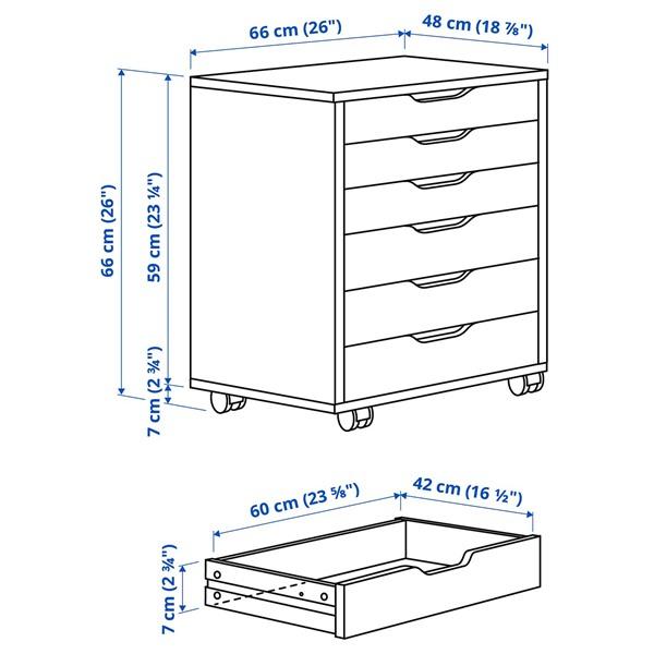 [IKEA/イケア/通販]ALEX アレクス引き出しユニット キャスター付き, ダークグレー,67x66 cm[E](588892) |  | 02