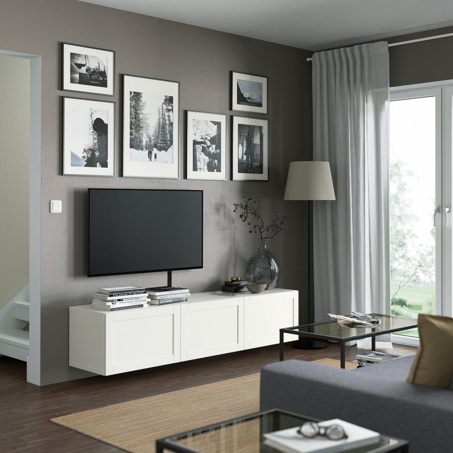 [IKEA/イケア/通販]BESTA ベストー テレビ台 扉付き, ホワイト/ハンヴィーケン ホワイト, 180x42x38 cm[11](59299183) |  | 02