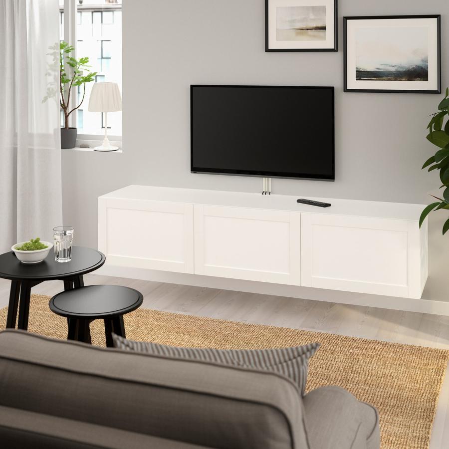 [IKEA/イケア/通販]BESTA ベストー テレビ台 扉付き, ホワイト/ハンヴィーケン ホワイト, 180x42x38 cm[11](59299183) |  | 05
