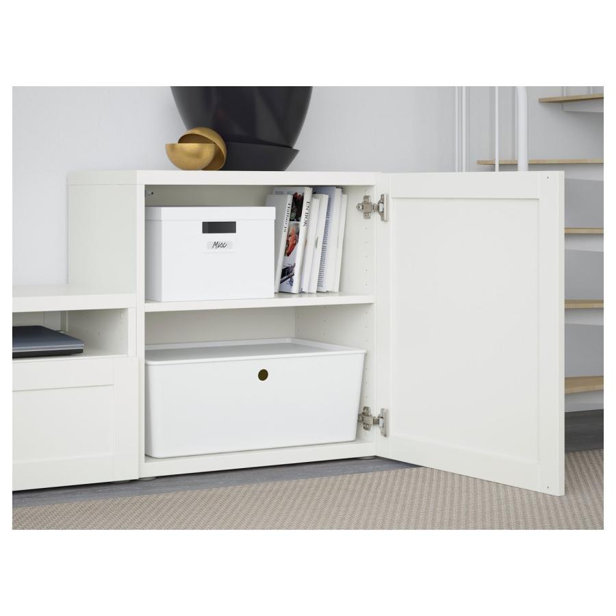 [IKEA/イケア/通販]BESTA ベストー テレビボード/ガラス扉, ホワイト/ハンヴィーケン ホワイトクリアガラス, 300x42x211 cm[26](59406927) |  | 03