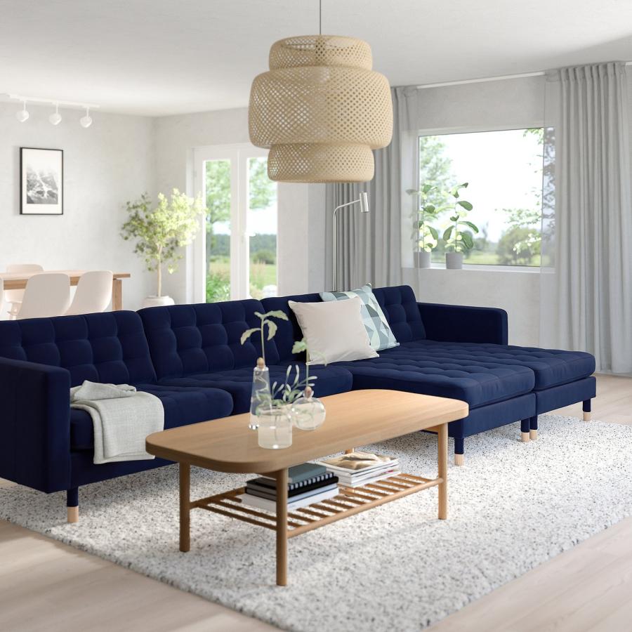 [IKEA/イケア/通販]LANDSKRONA ランズクローナ 5人掛けソファ， 寝椅子付き/ジューパルプ ダークブルー/ウッド[6](59415842)_1