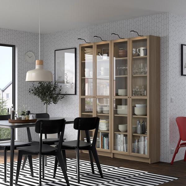 【IKEA/イケア/通販】BILLY ビリー / OXBERG オクスベリ 本棚コンビネーション ガラス扉付き, オーク調,…[6