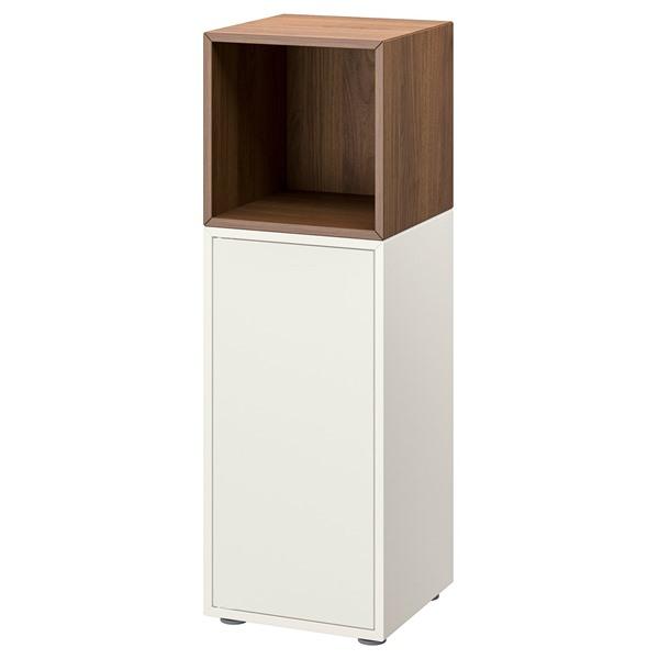 [IKEA/イケア/通販]EKET エーケトキャビネットコンビネーション 足付き, ホワイト/ブラウン ウォールナット調,35x35x107 cm[4](59490799) | 