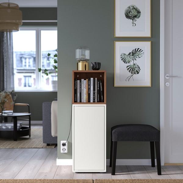 [IKEA/イケア/通販]EKET エーケトキャビネットコンビネーション 足付き, ホワイト/ブラウン ウォールナット調,35x35x107 cm[4](59490799) |  | 01