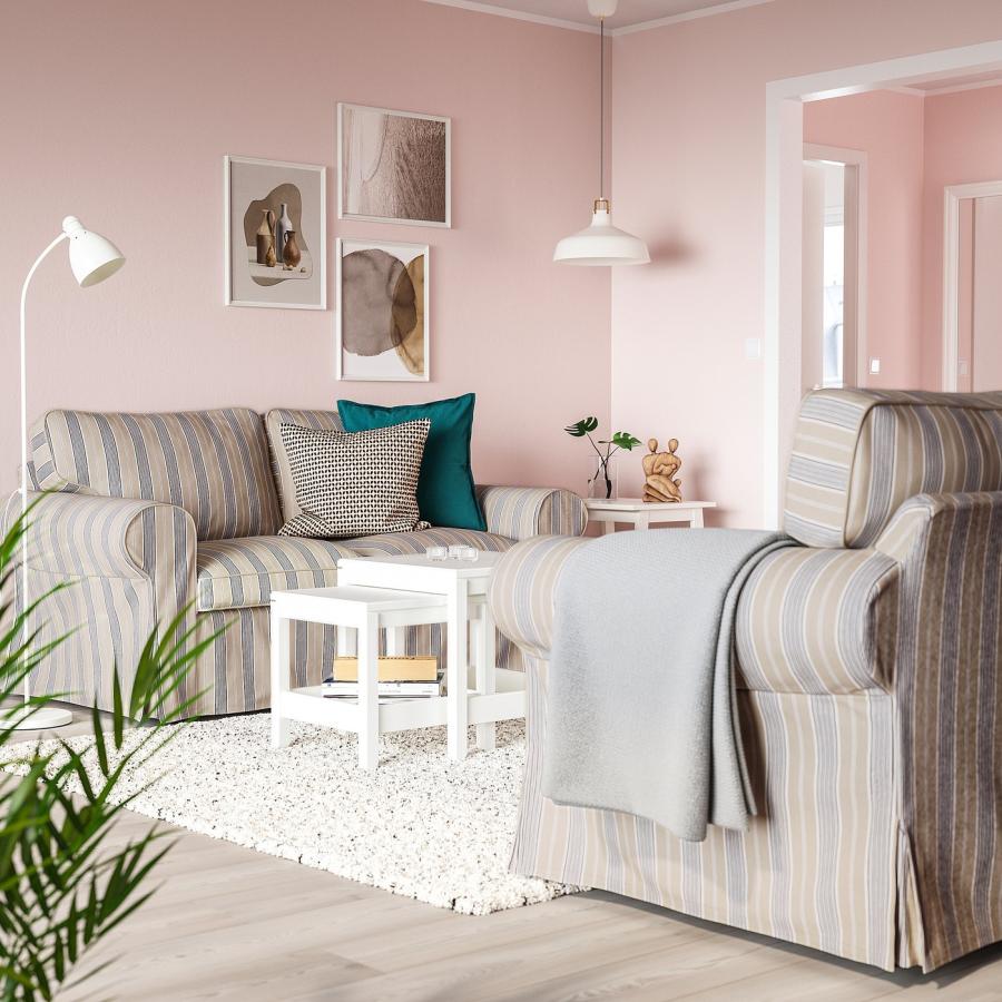 [IKEA/イケア/通販]EKTORP エークトルプ 2人掛けソファ， カルルスホヴ ベージュ/マルチカラー[KD](59509020)