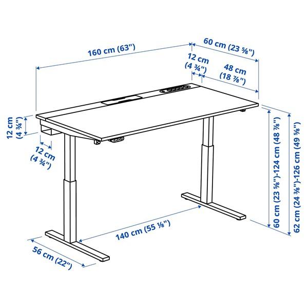 IKEA/イケア/通販]MITTZON ミッツォーンデスク 昇降式, 100V ホワイト