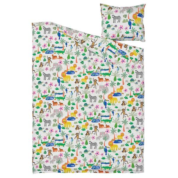 [IKEA/イケア/通販]NATTHAGER ナットヘーゲル掛け布団カバー＆枕カバー, マルチカラー/ジャングル,150x20……[A](595294) |  | 01