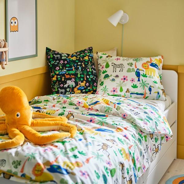 [IKEA/イケア/通販]NATTHAGER ナットヘーゲル掛け布団カバー＆枕カバー, マルチカラー/ジャングル,150x20……[A](595294) |  | 02