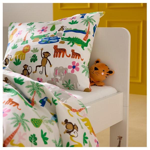 [IKEA/イケア/通販]NATTHAGER ナットヘーゲル掛け布団カバー＆枕カバー, マルチカラー/ジャングル,150x20……[A](595294) |  | 04