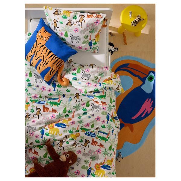 [IKEA/イケア/通販]NATTHAGER ナットヘーゲル掛け布団カバー＆枕カバー, マルチカラー/ジャングル,150x20……[A](595294) |  | 05