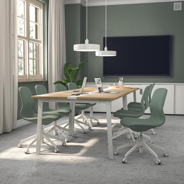 [IKEA/イケア/通販]MITTZON ミッツォーン会議用テーブル, オーク材突き板/ホワイト,140x108x75 cm[4](59533421) |  | 01