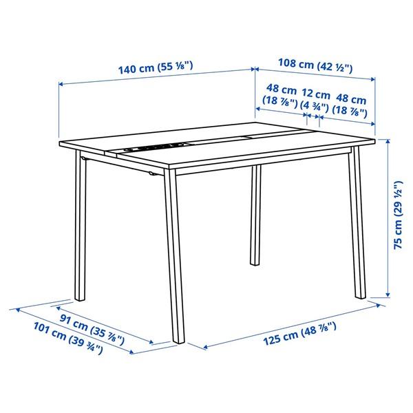 [IKEA/イケア/通販]MITTZON ミッツォーン会議用テーブル, オーク材突き板/ホワイト,140x108x75 cm[4](59533421) |  | 06