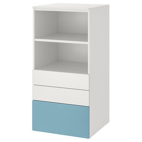 [IKEA/イケア/通販]SMASTAD スモースタード / PLATSA プラッツァ本棚, ホワイト ブルー/引き出し3段付き,60x57x123 cm[8](59544660) | 